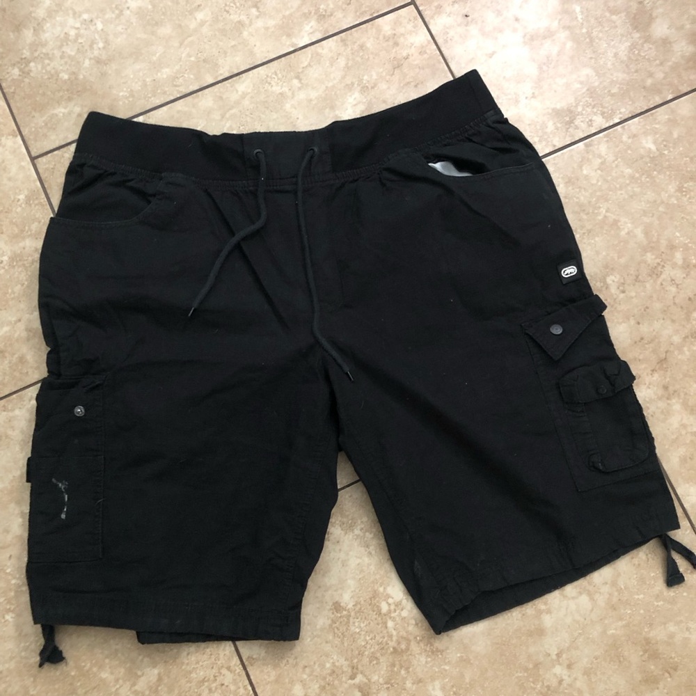 Ecko Unlimited Black Cargo Shorts for Men